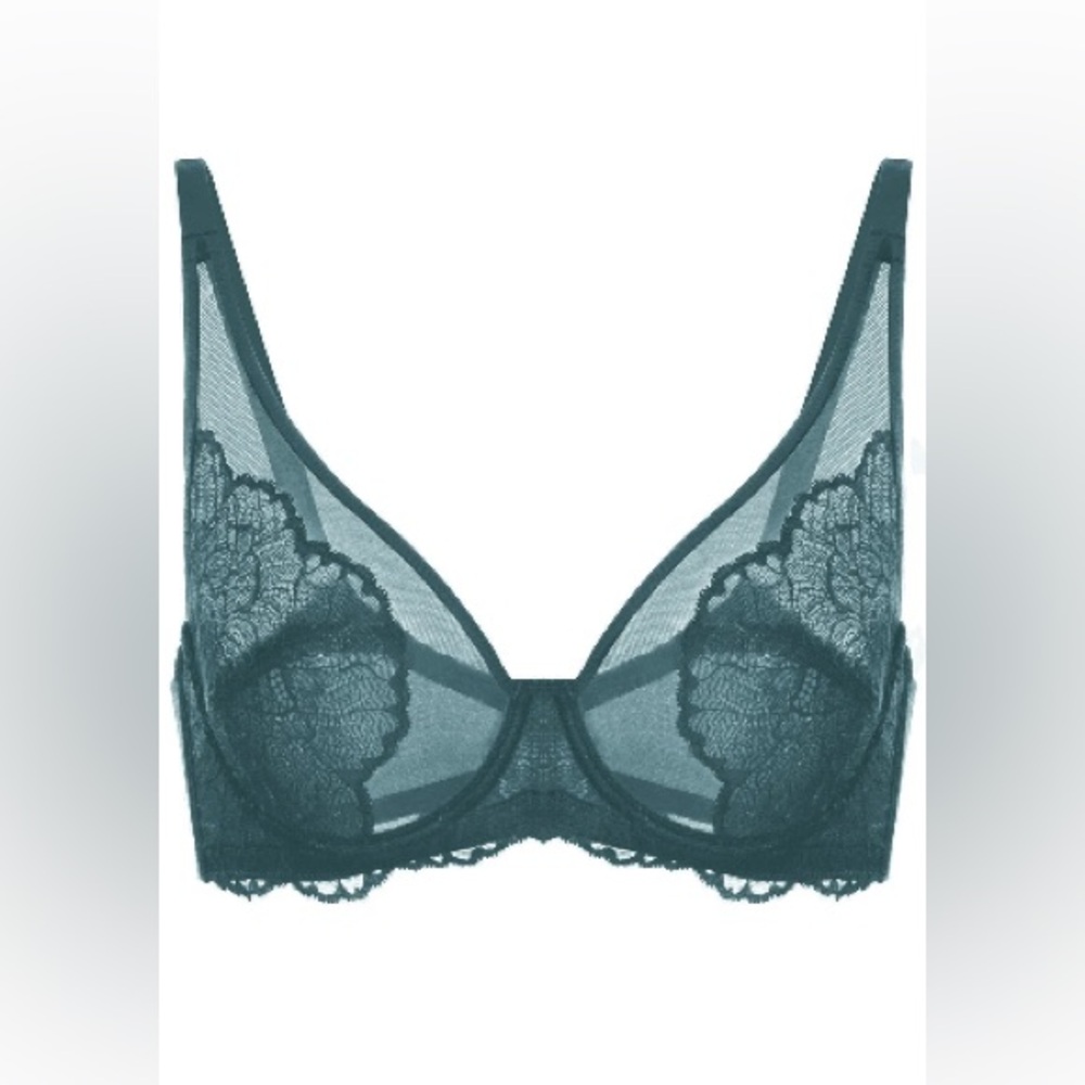 HSAI Blossom Balsam Blue Unlined Lace Bra